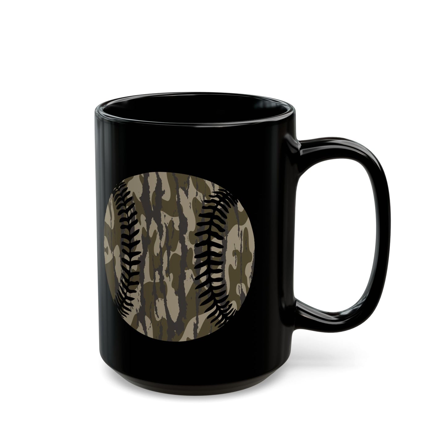 Camo Baseball Black Mug (11oz, 15oz)