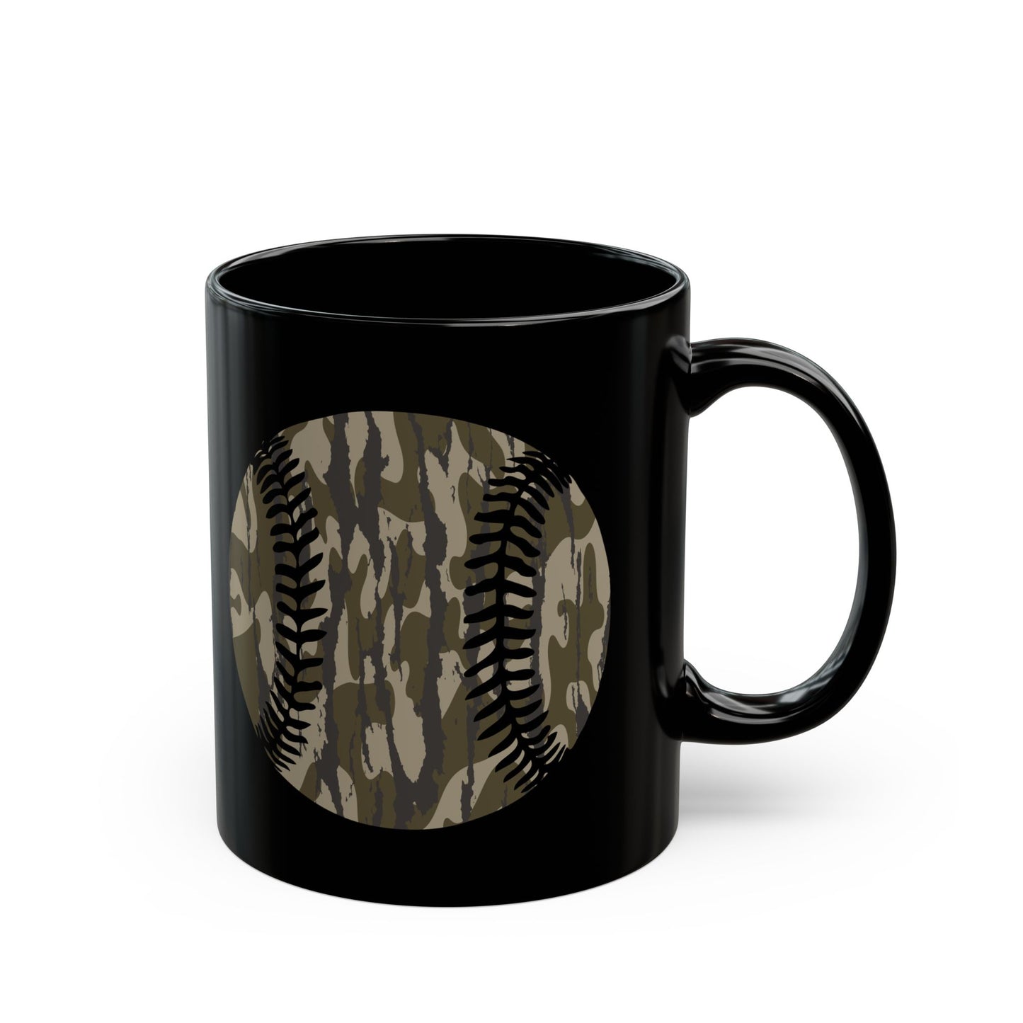 Camo Baseball Black Mug (11oz, 15oz)