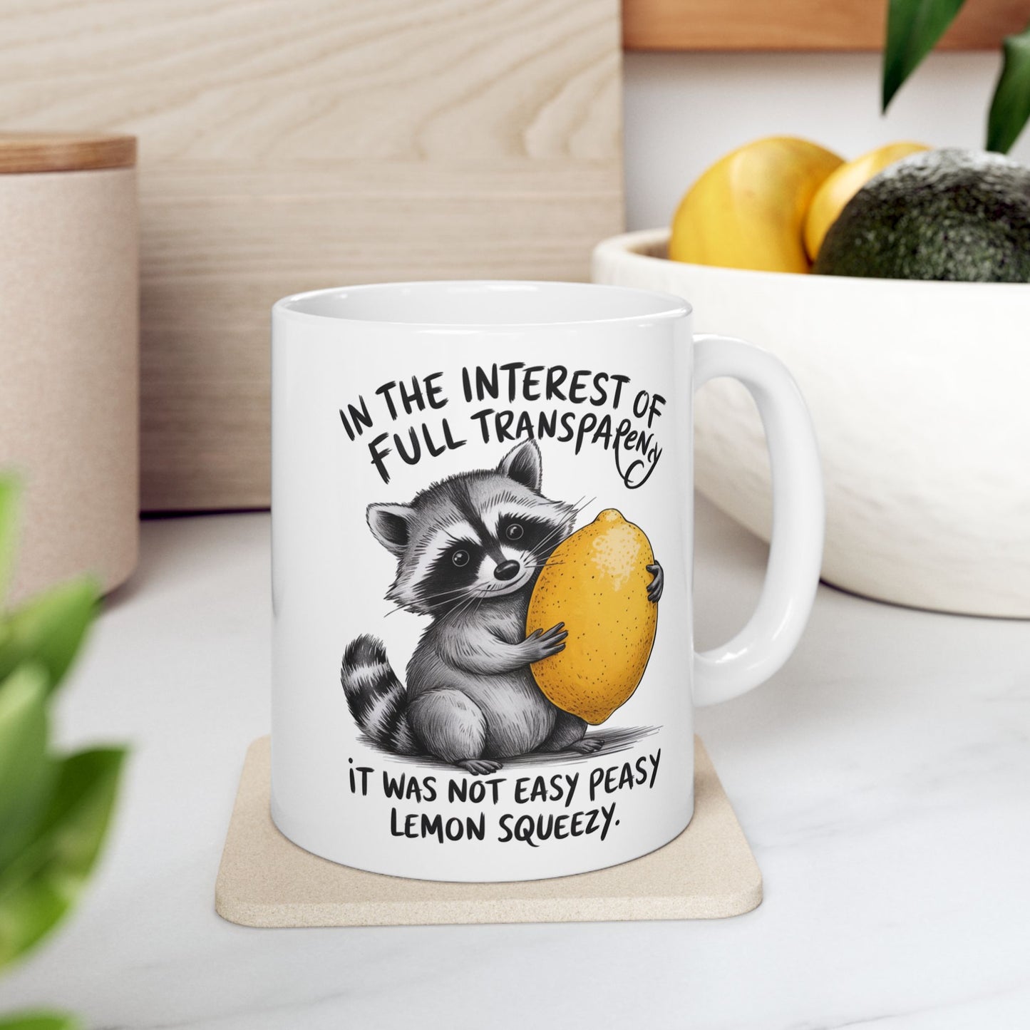 Easy Peasy Lemon Squeezy Ceramic Mug, (11oz, 15oz)