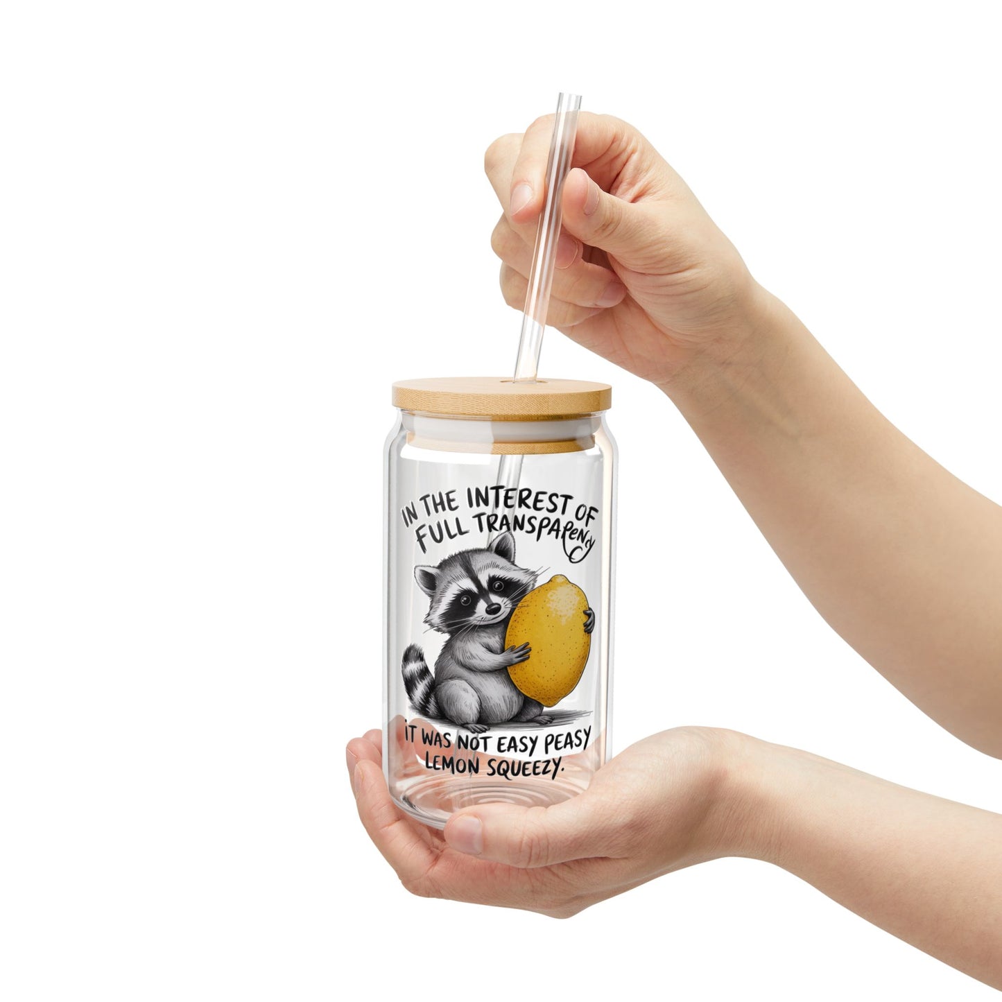 Easy Peasy Lemon Squeezy Glass Tumbler, 16oz