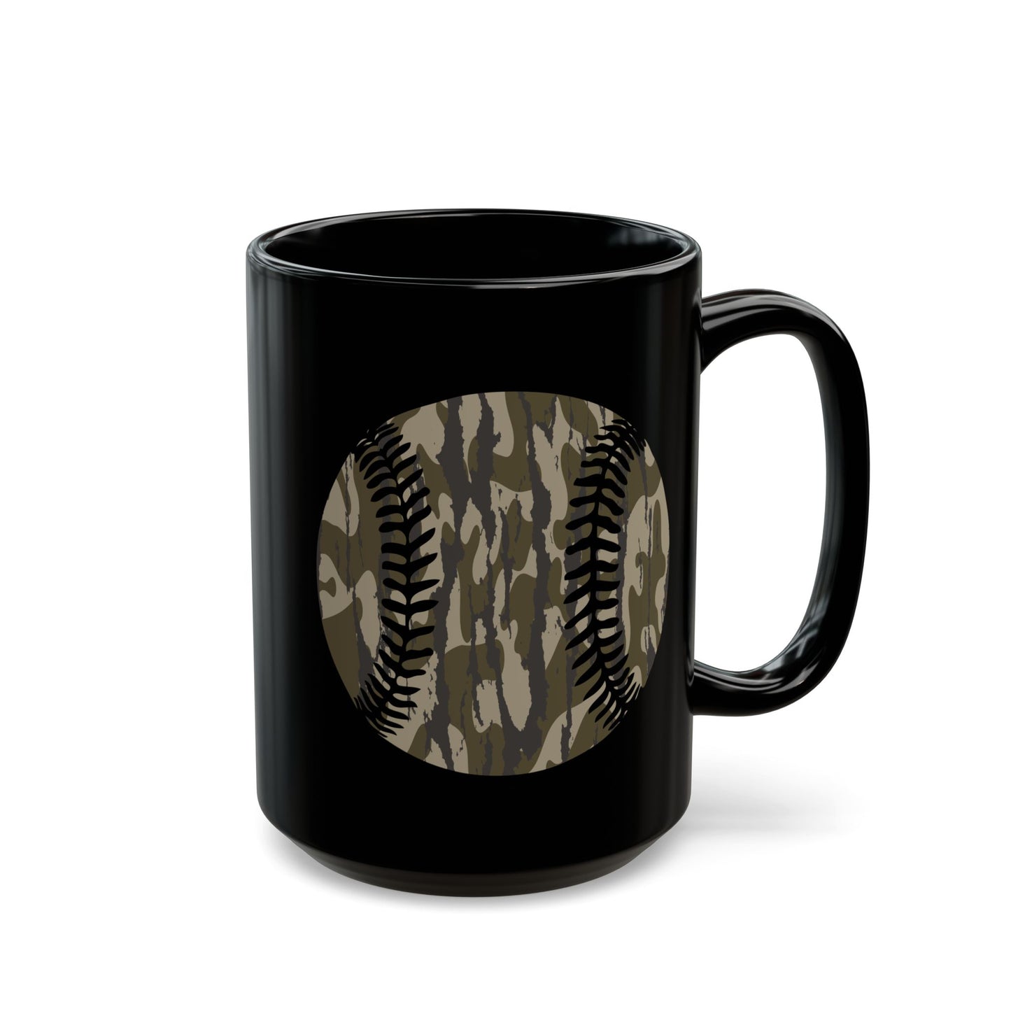 Camo Baseball Black Mug (11oz, 15oz)