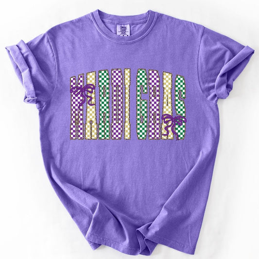 Mardi Gras Checkered T-shirt