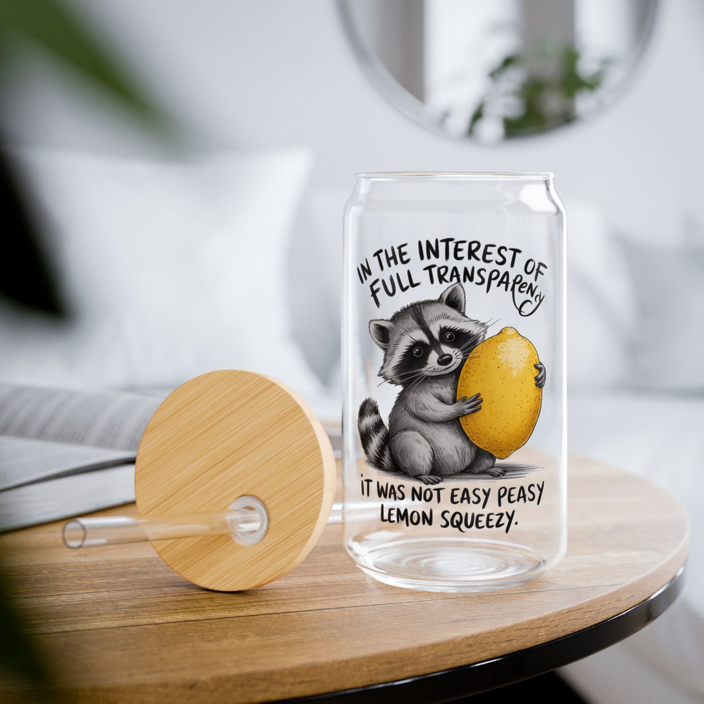 Easy Peasy Lemon Squeezy Glass Tumbler, 16oz