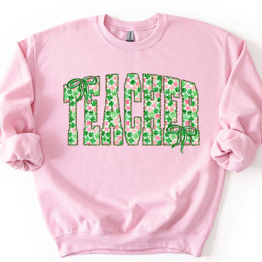Pink Shamrock Shirt – Lucky, Teacher or Nurse St. Patrick’s Day Tee or Sweatshirt