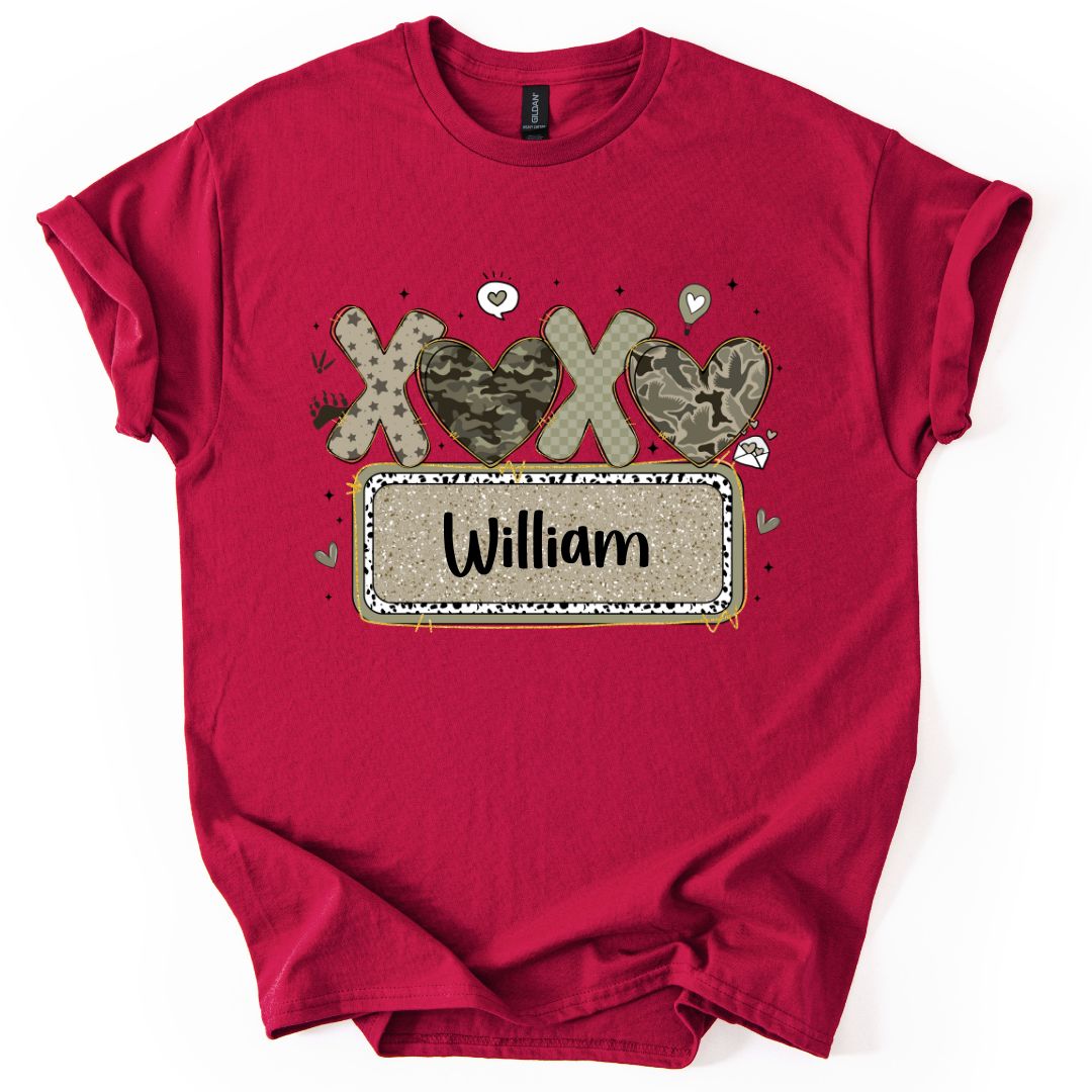 XOXO CAMO YOUTH Custom Name Tee