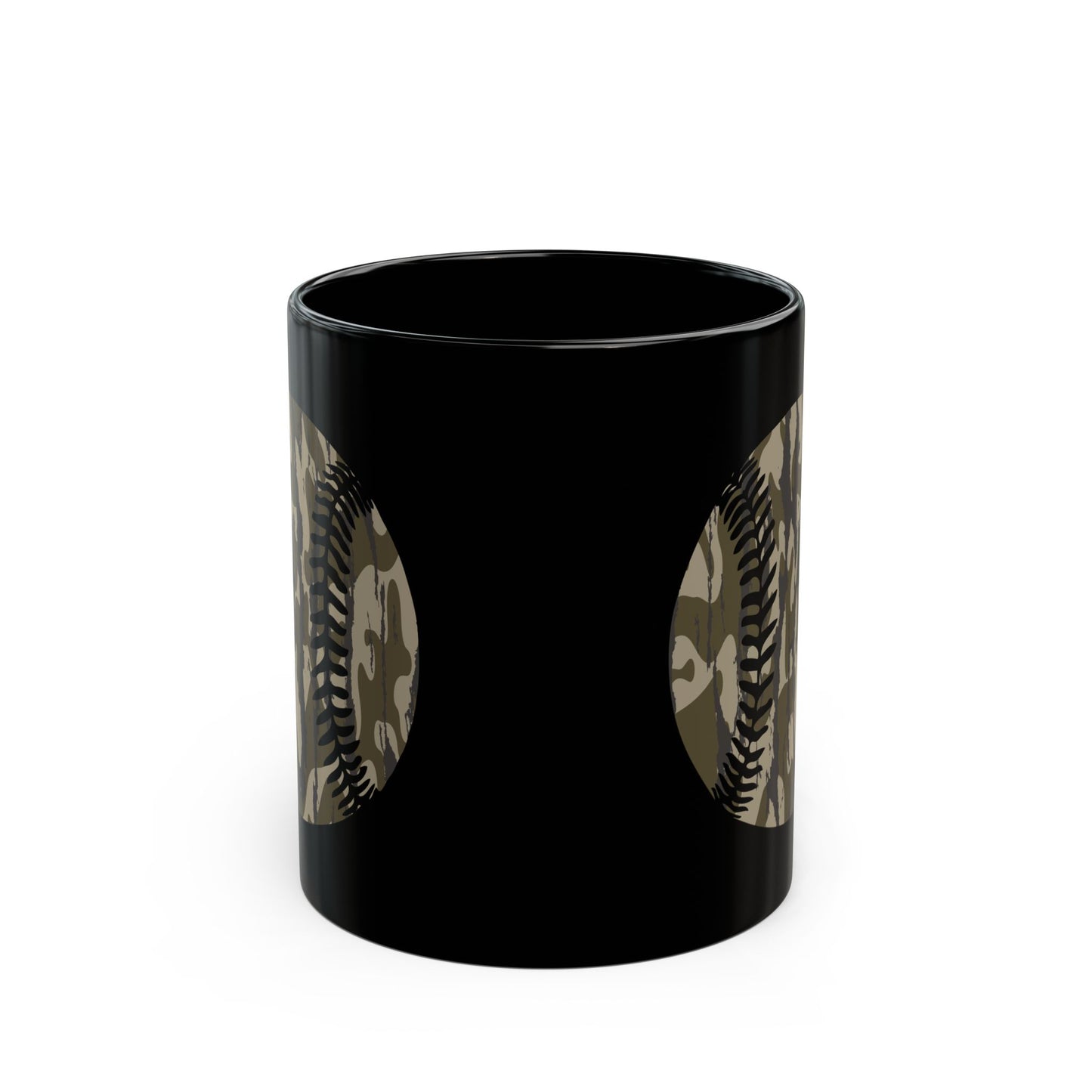 Camo Baseball Black Mug (11oz, 15oz)