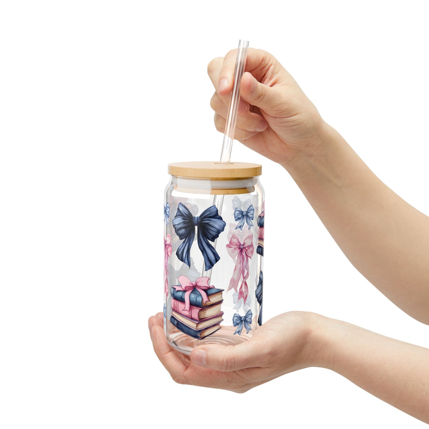 Books & Bows Glass Tumbler, 16oz