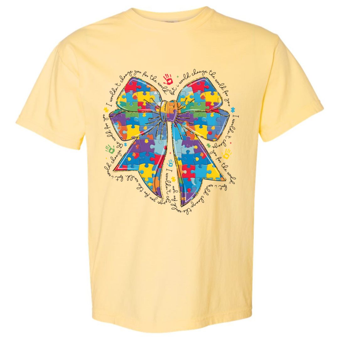 Autism Awareness Puzzle Bow T-shirt