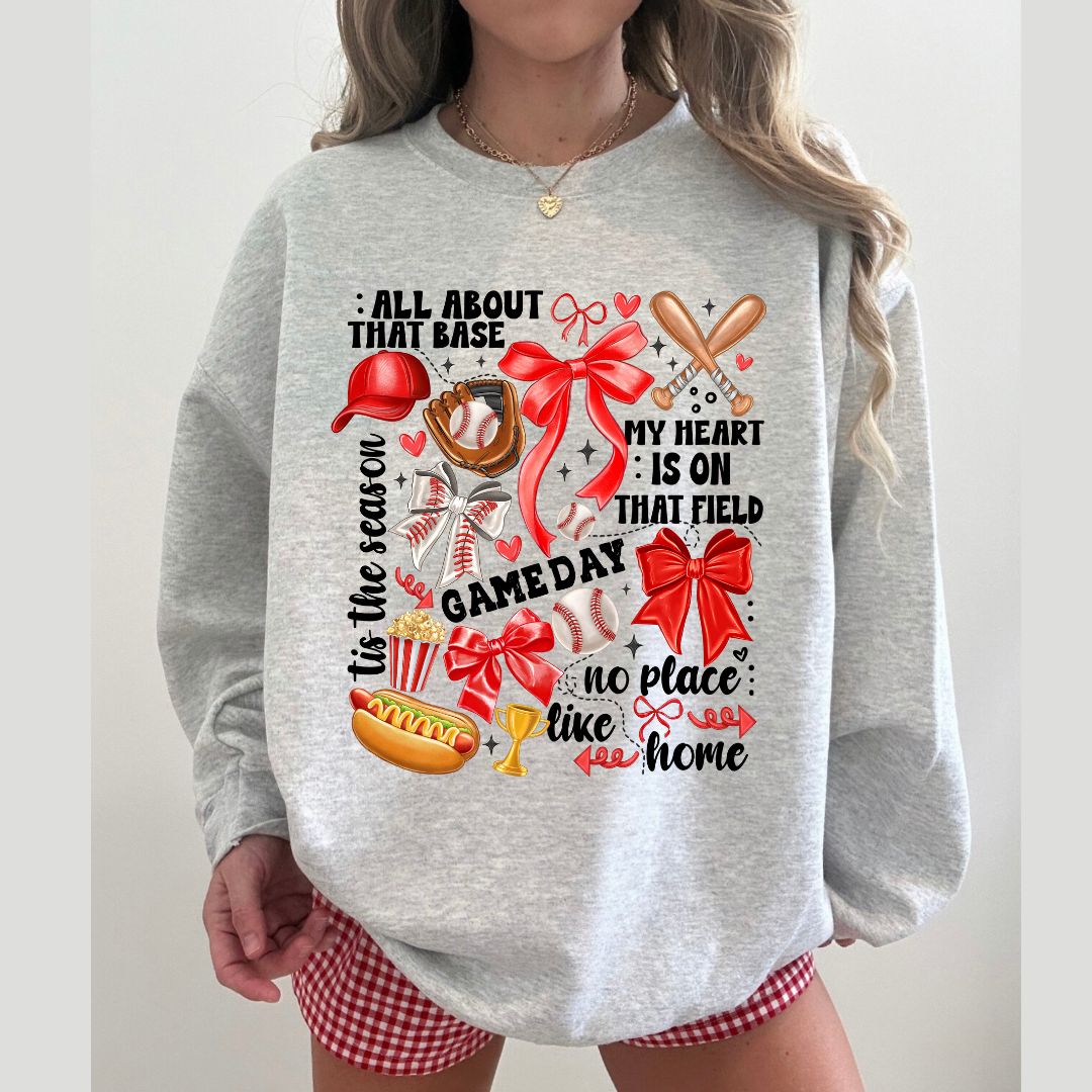 Baseball Coquette Collage Sweatshirt