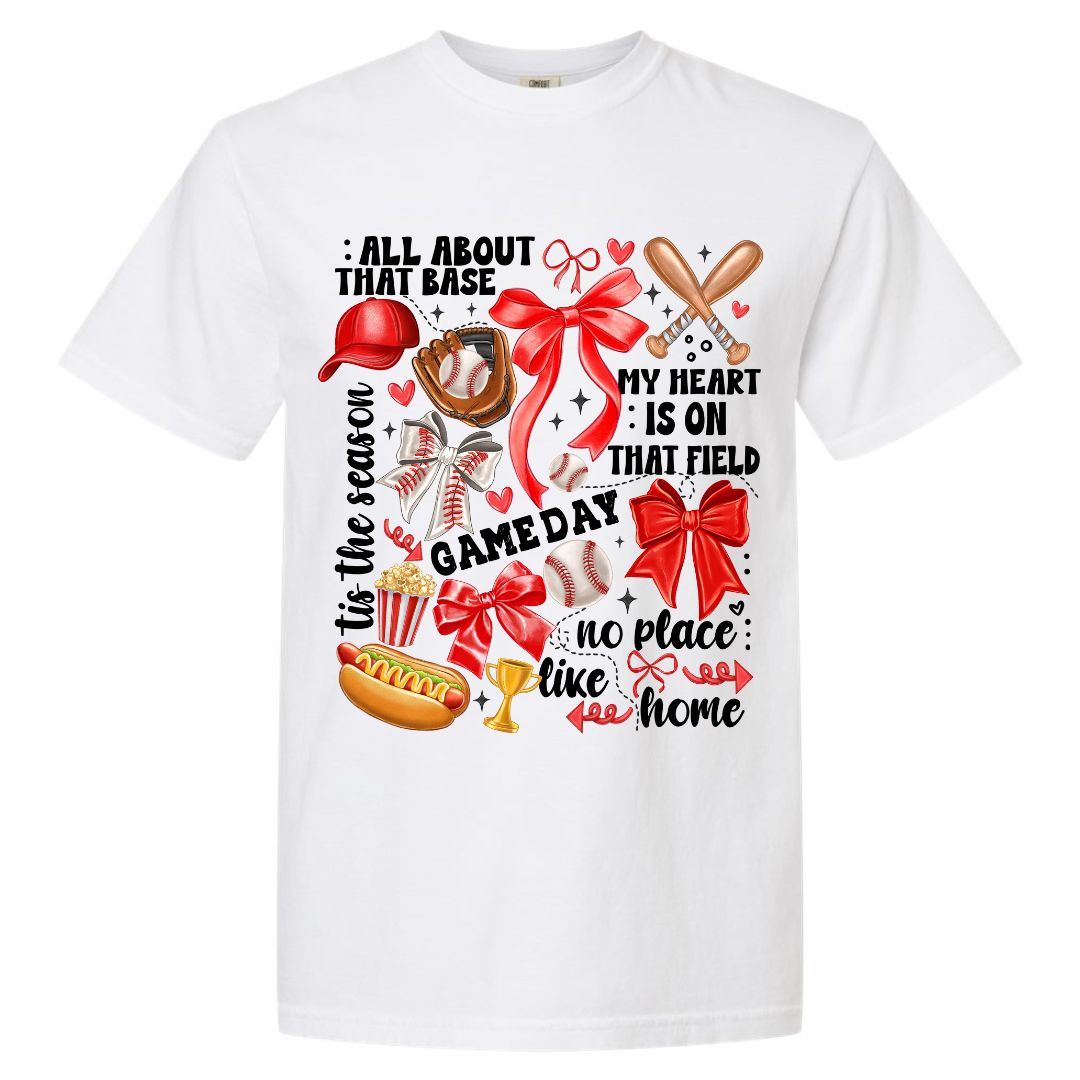 Baseball Coquette Collage T-shirt