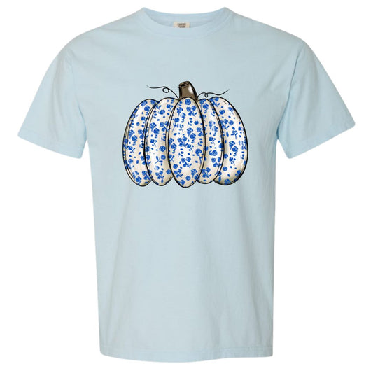 Grandmillenial Blue Floral Pumpkin T-shirt