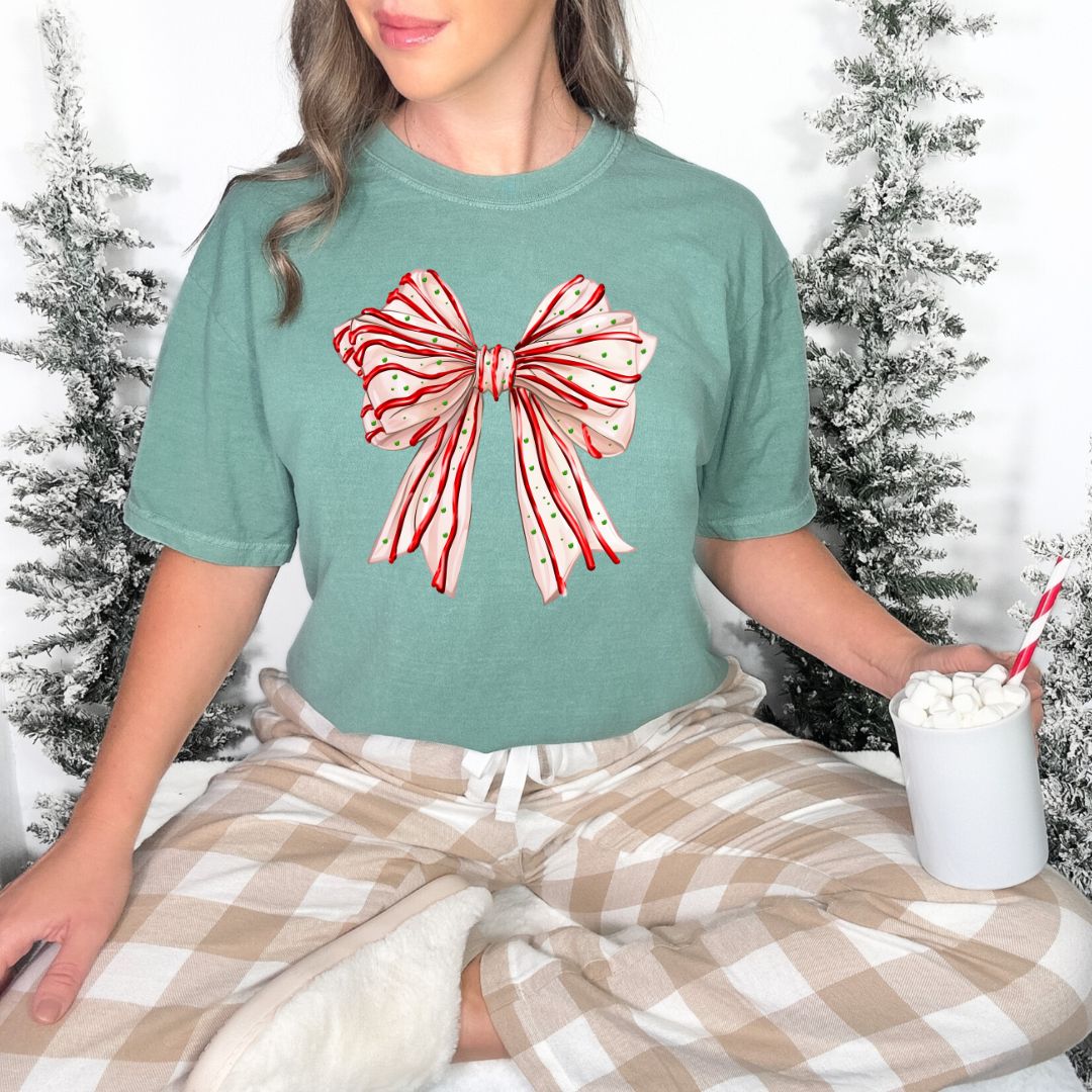 Christmas Cake Bow Sweatshirt/T-shirt