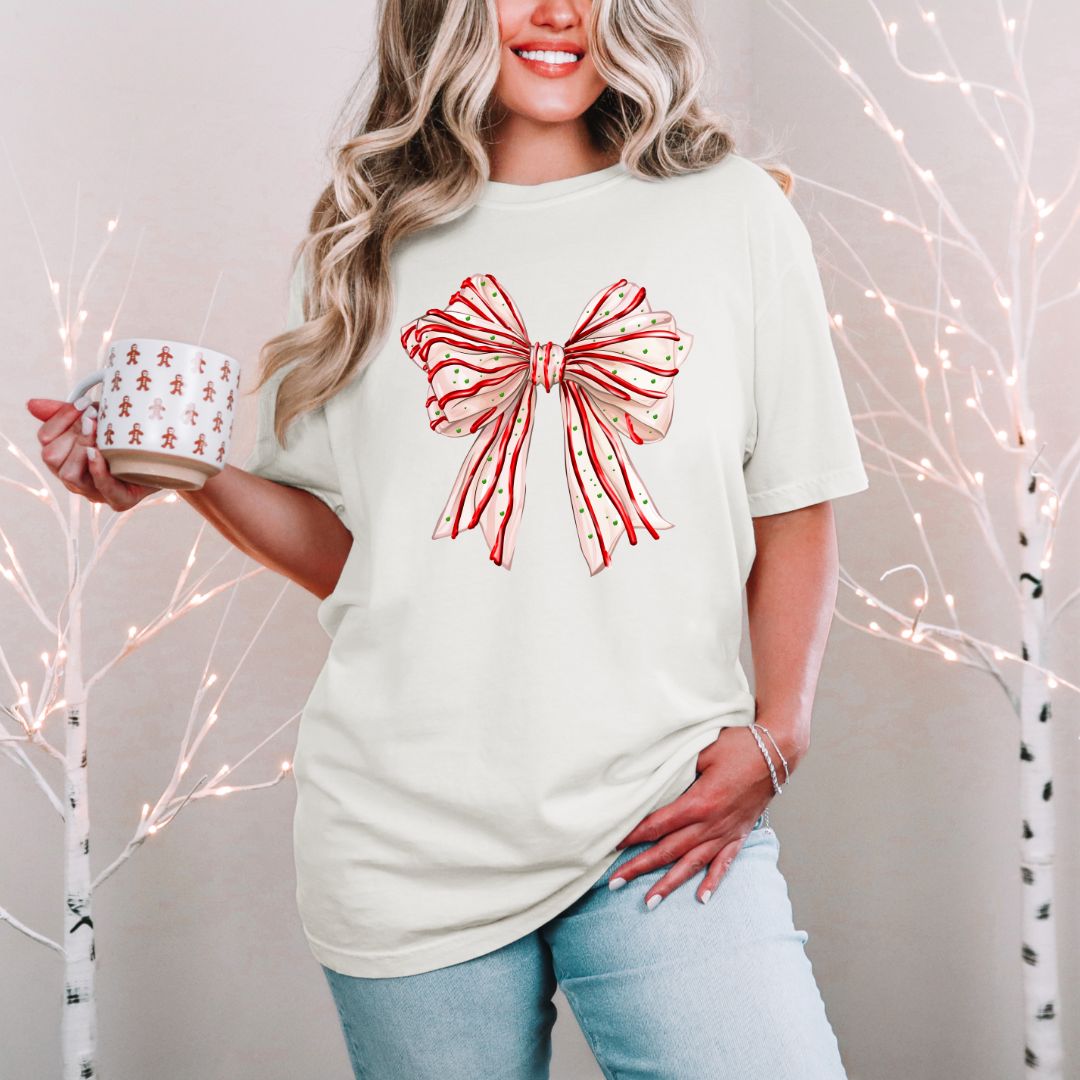 Christmas Cake Bow Sweatshirt/T-shirt