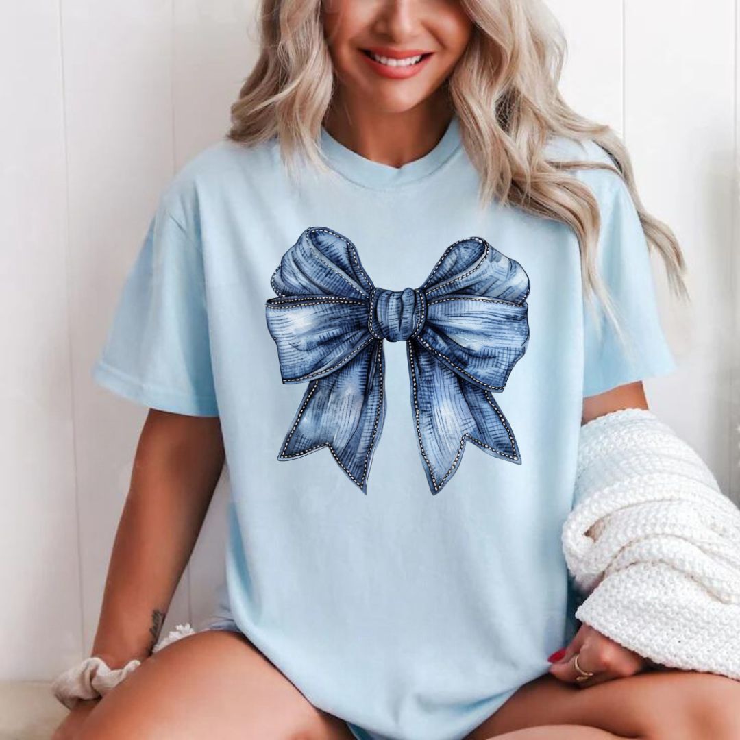 Denim Coquette Bow T-shirt