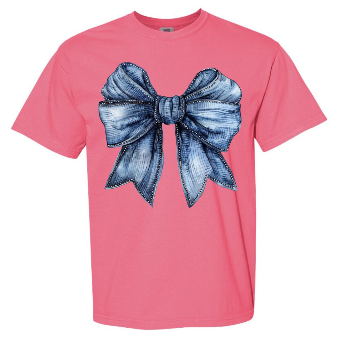 Denim Coquette Bow T-shirt