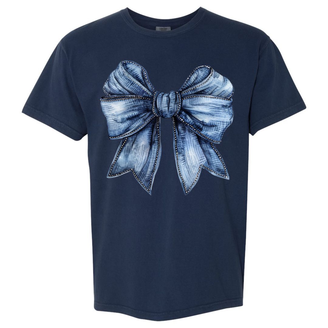 Denim Coquette Bow T-shirt