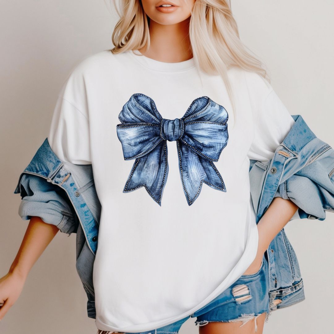 Denim Coquette Bow T-shirt