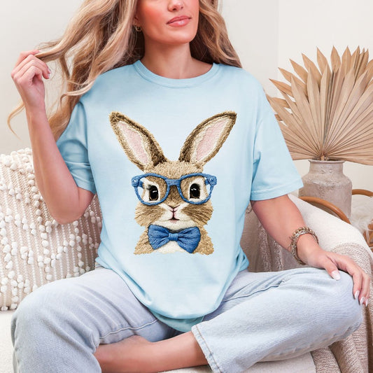 Faux Embroidered Bunny Tees
