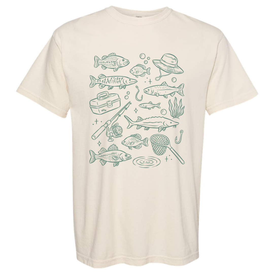 Fishing Doodles T-shirt
