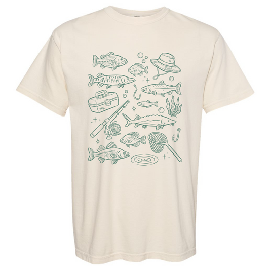 Fishing Doodles T-shirt