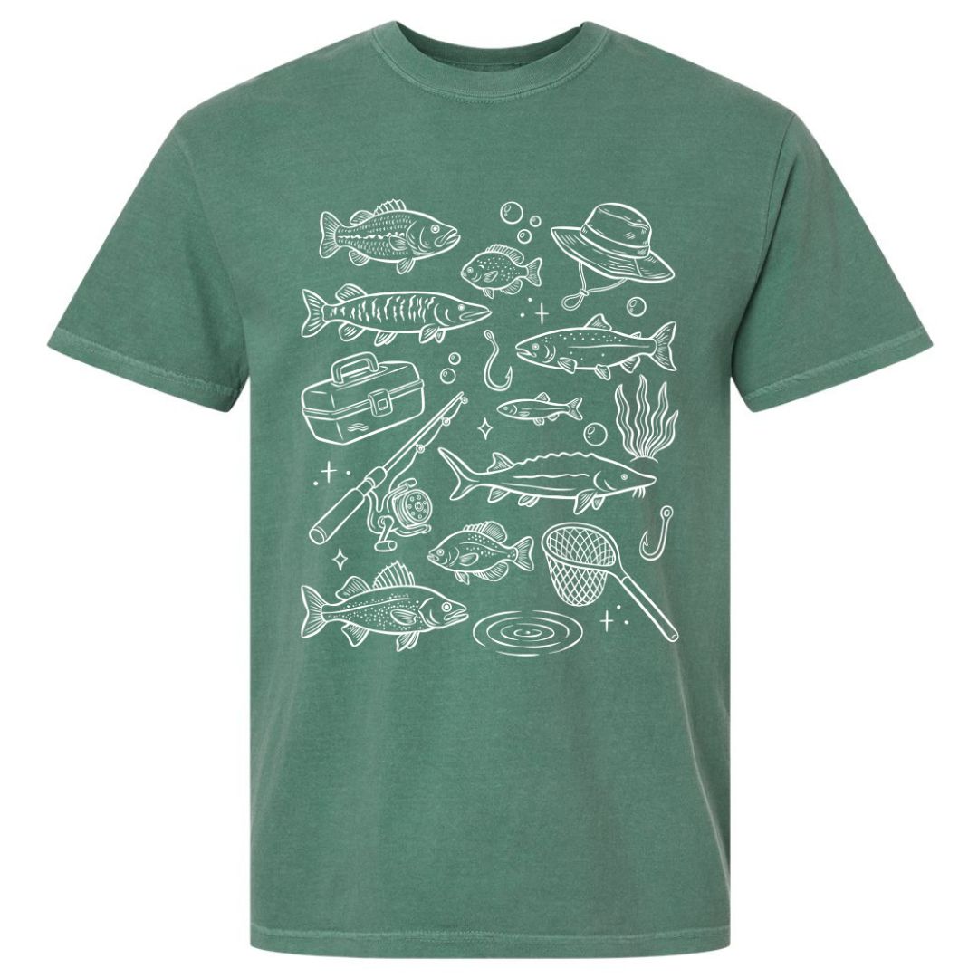 Fishing Doodles T-shirt