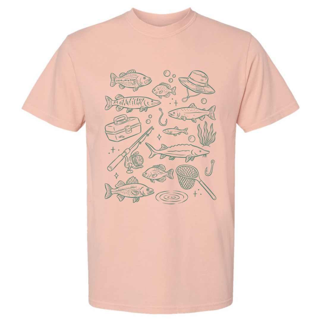 Fishing Doodles T-shirt
