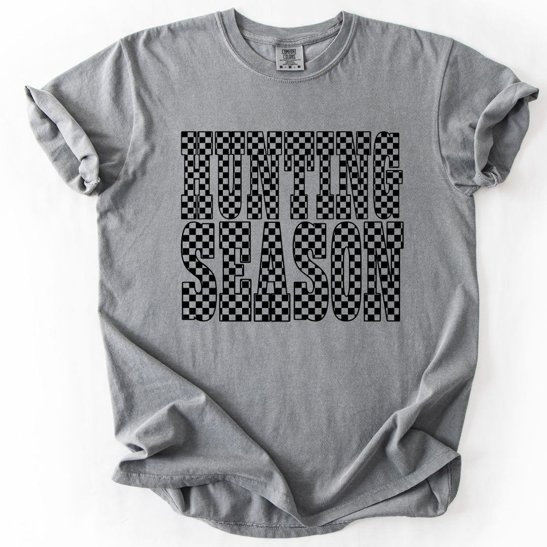 Retro Checkered HUNTING SEASON T-shirt