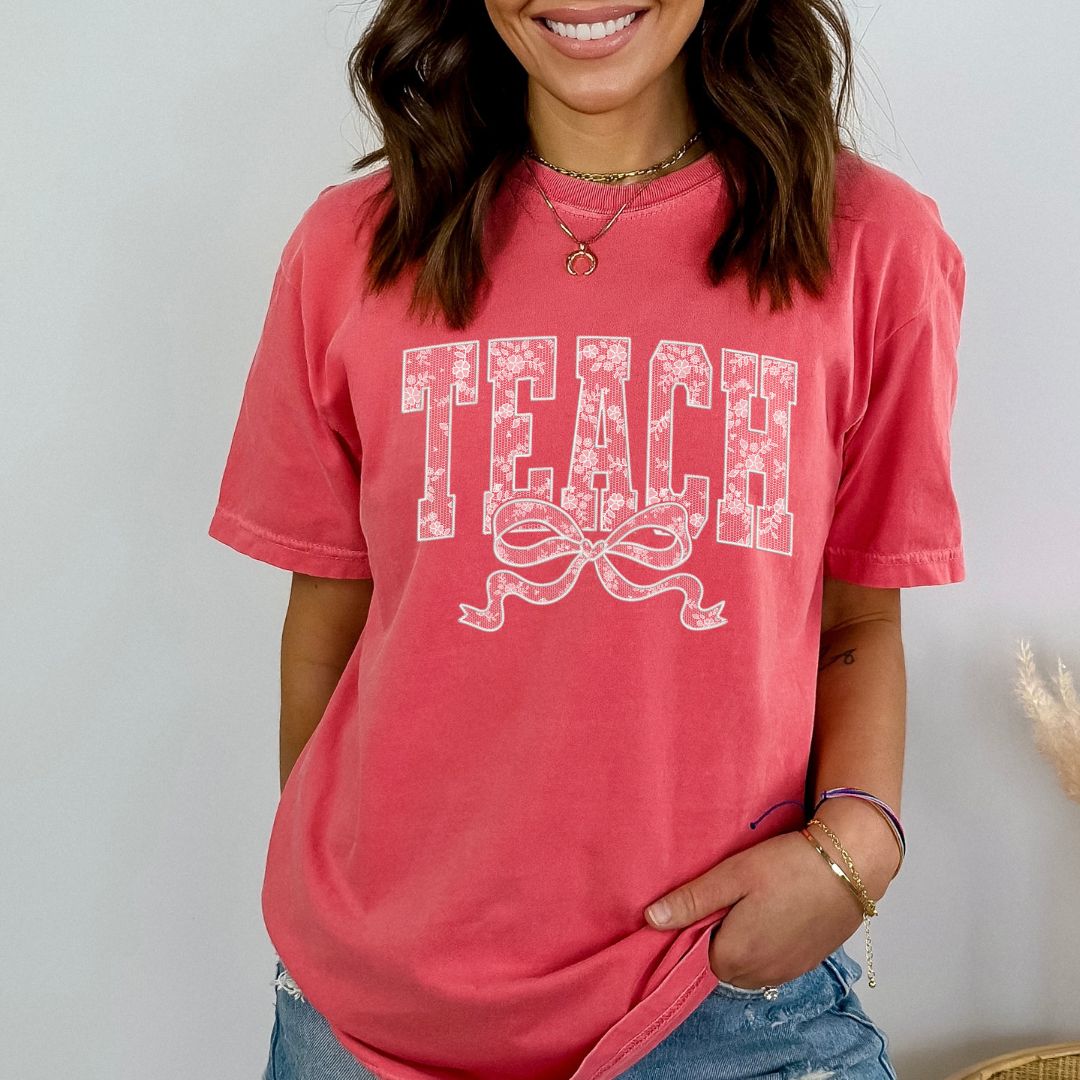 Lace Graphic TEACH T-shirt