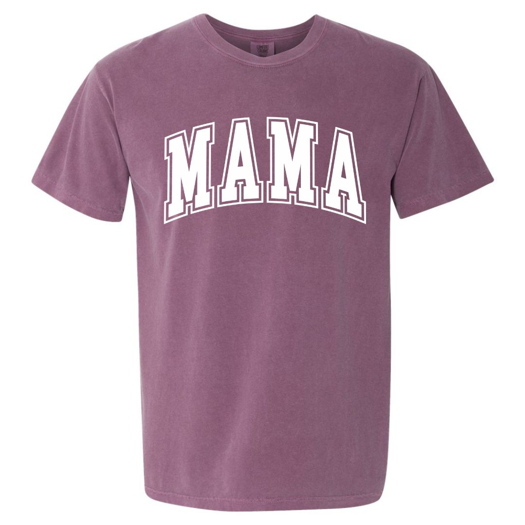 MAMA White Collegiate Lettered Short Sleeve T-shirt