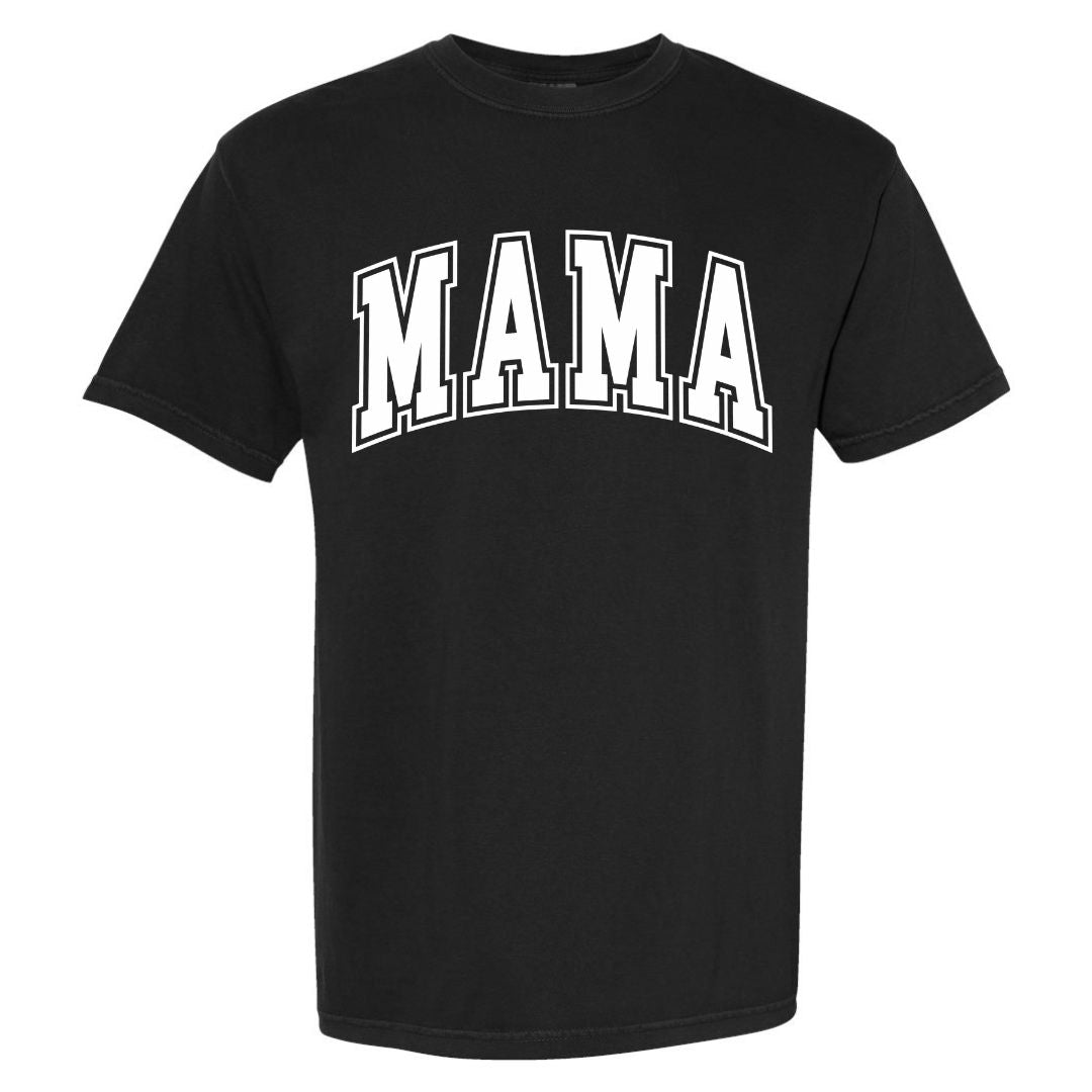 MAMA White Collegiate Lettered Short Sleeve T-shirt