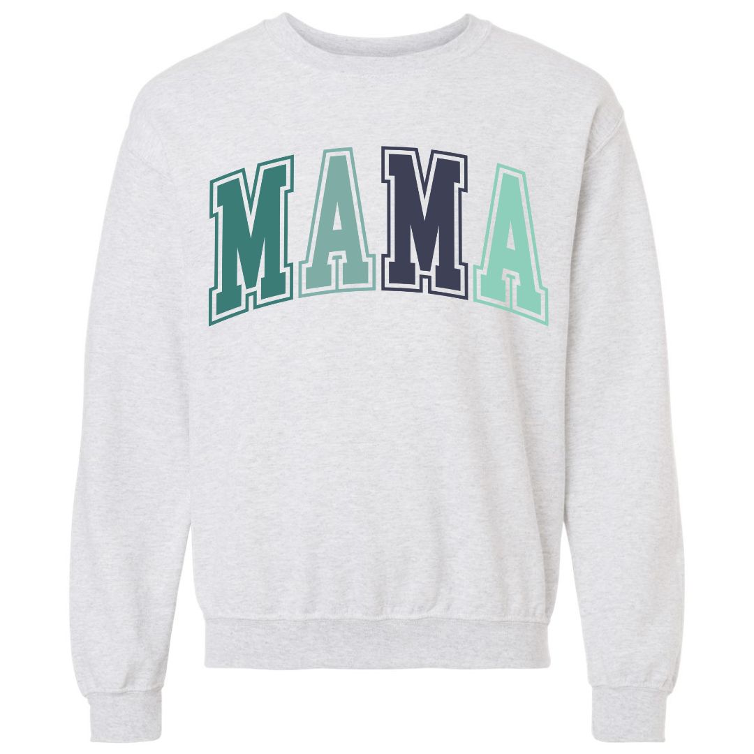 MAMA Blue/Green Collegiate Lettered Sweatshirt