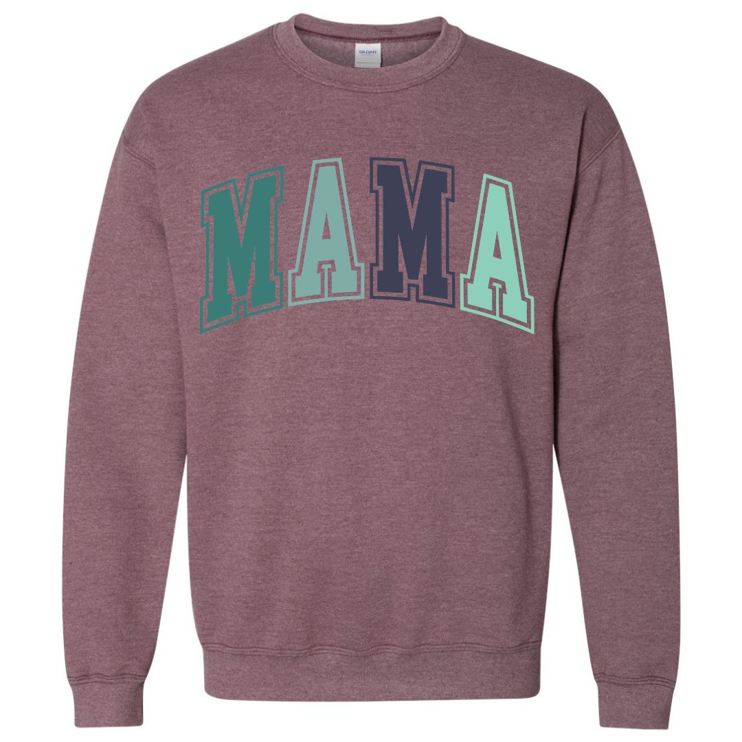 MAMA Blue/Green Collegiate Lettered Sweatshirt