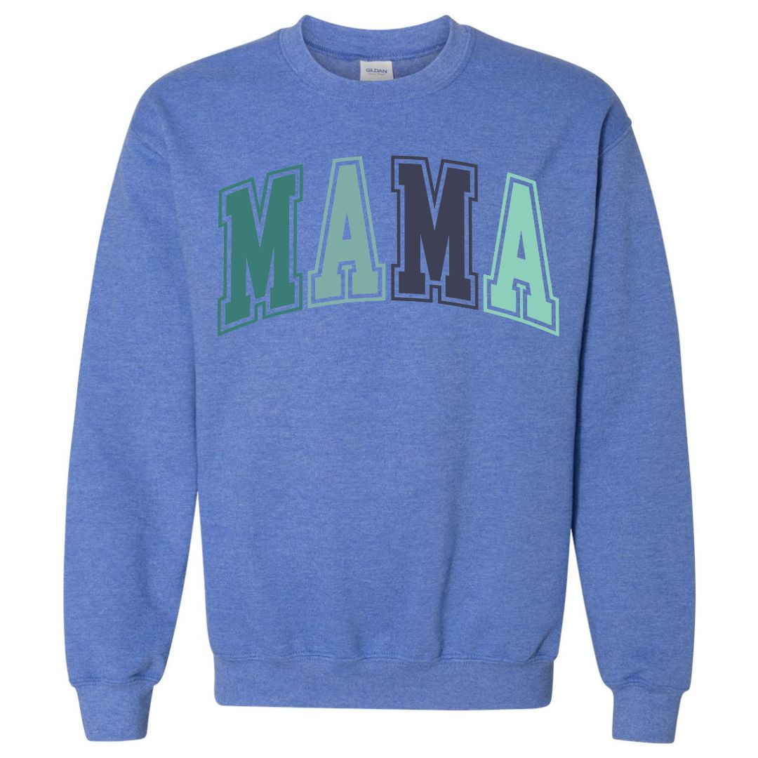 MAMA Blue/Green Collegiate Lettered Sweatshirt