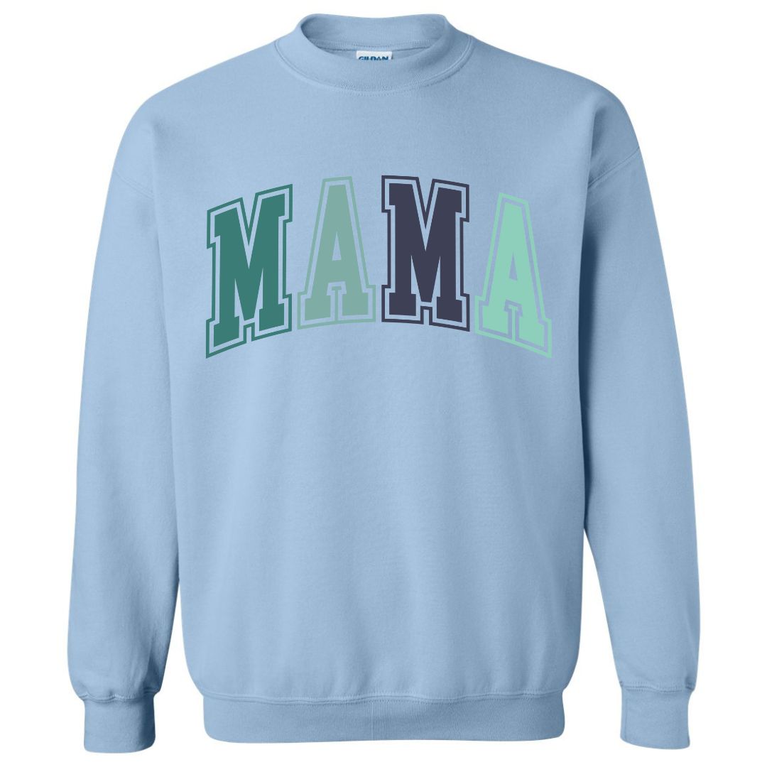 MAMA Blue/Green Collegiate Lettered Sweatshirt