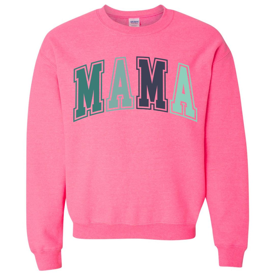MAMA Blue/Green Collegiate Lettered Sweatshirt