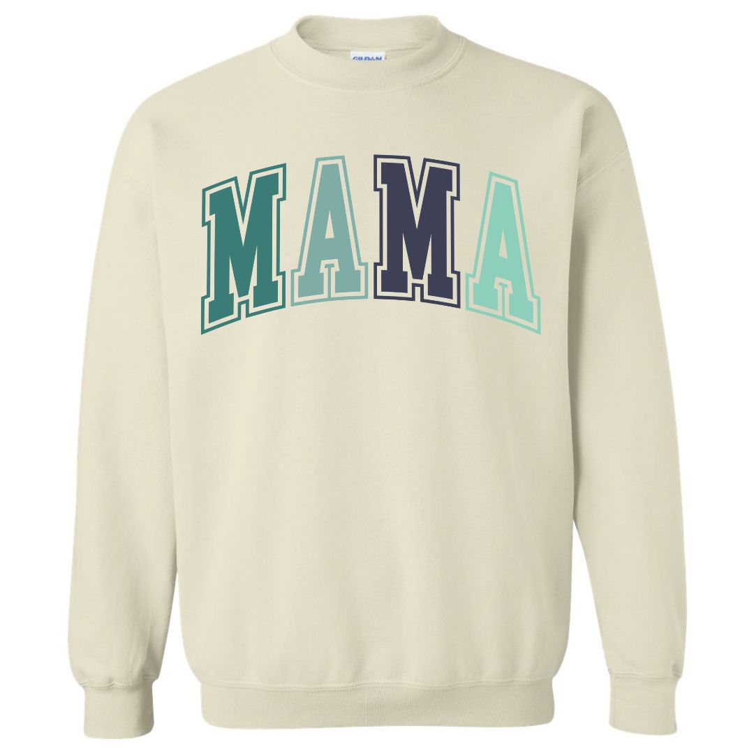 MAMA Blue/Green Collegiate Lettered Sweatshirt
