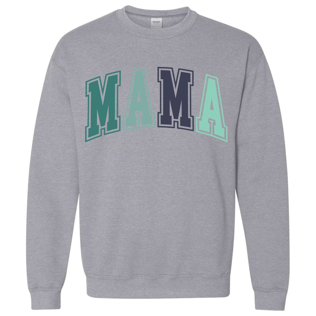 MAMA Blue/Green Collegiate Lettered Sweatshirt
