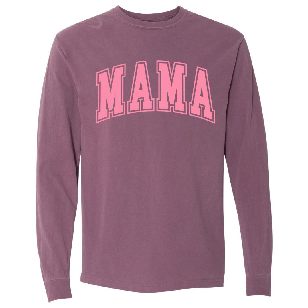 MAMA Bubblegum Collegiate Lettered Long Sleeve T-shirt