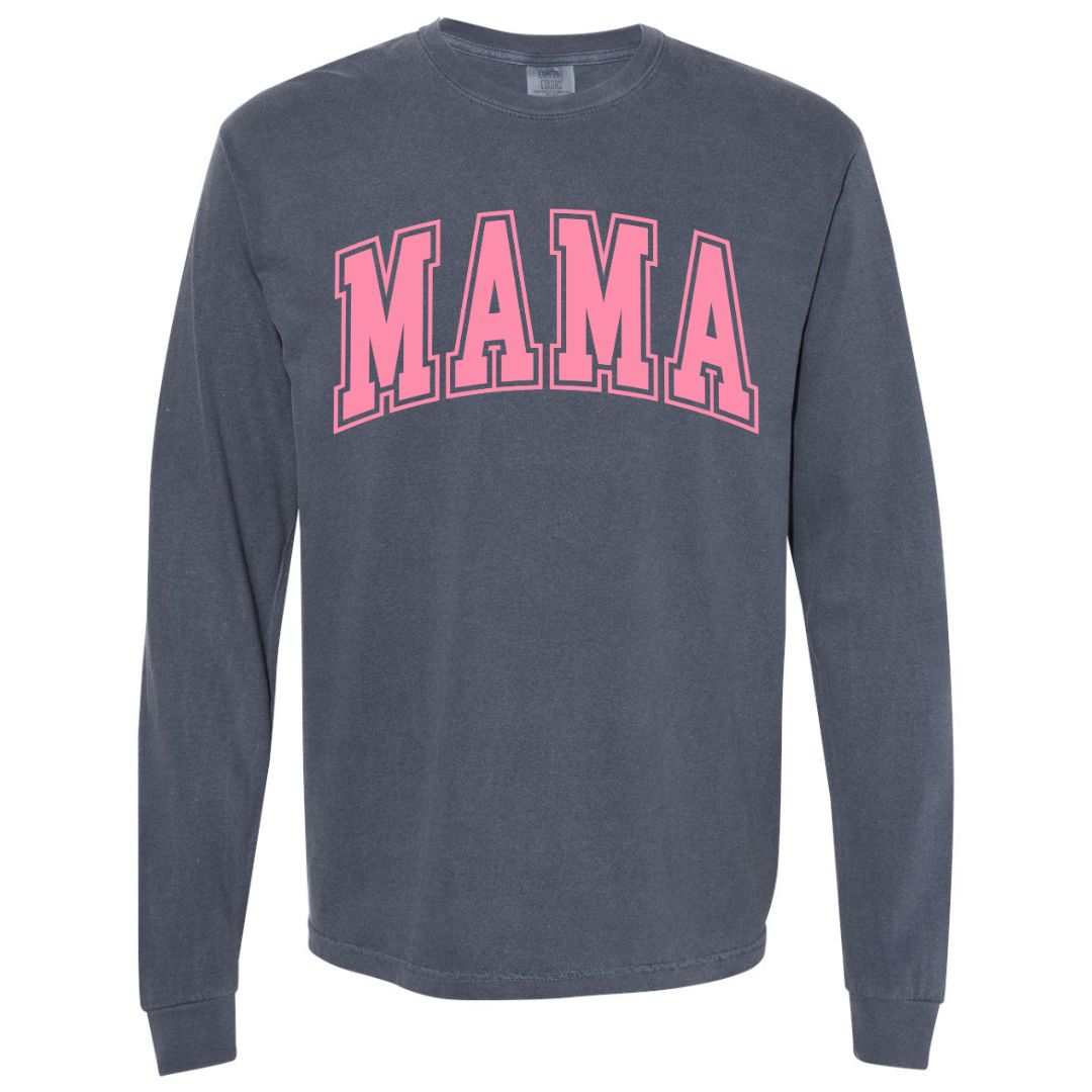 MAMA Bubblegum Collegiate Lettered Long Sleeve T-shirt