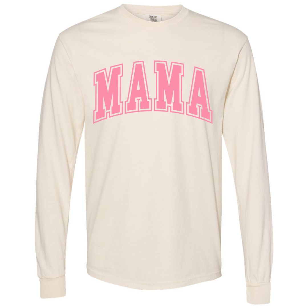 MAMA Bubblegum Collegiate Lettered Long Sleeve T-shirt