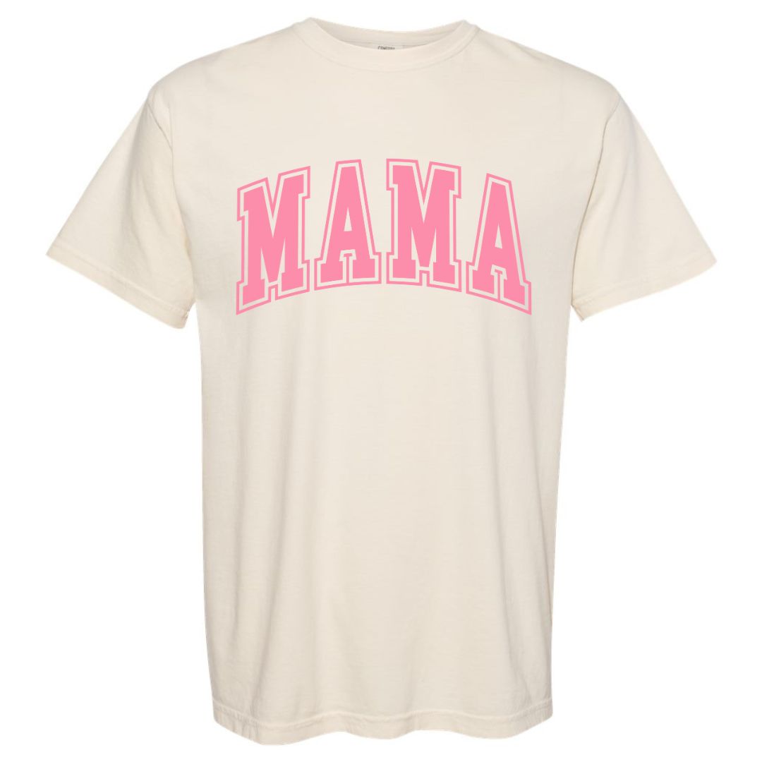 MAMA Bubblegum Collegiate Lettered Short Sleeve T-shirt