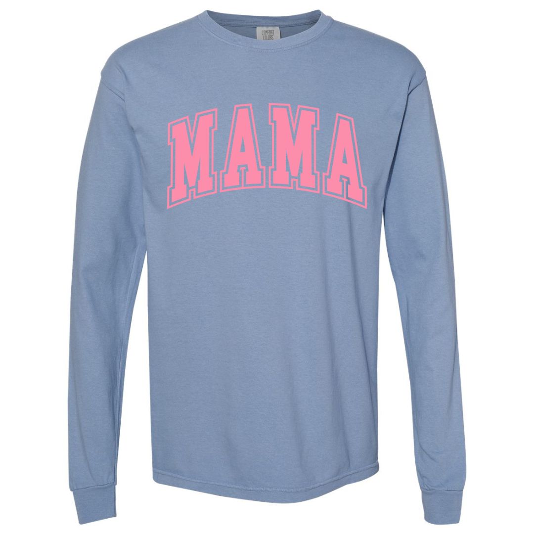 MAMA Bubblegum Collegiate Lettered Long Sleeve T-shirt
