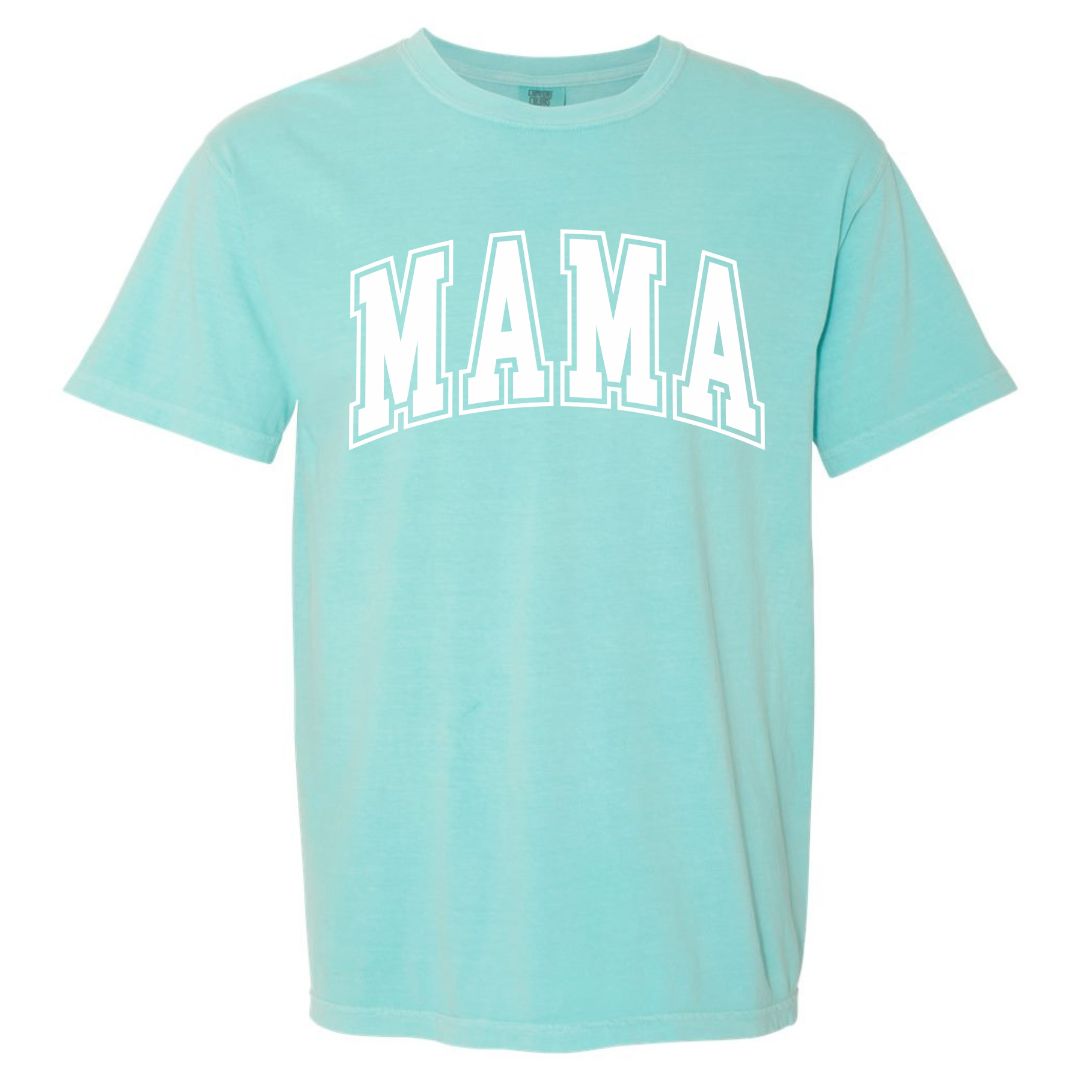 MAMA White Collegiate Lettered Short Sleeve T-shirt