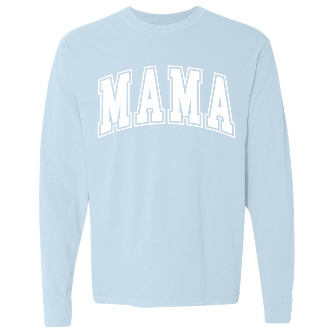 MAMA White Collegiate Lettered Long Sleeve T-shirt