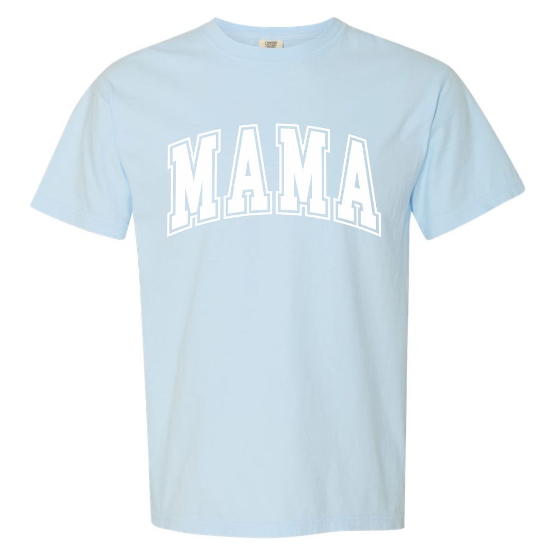 MAMA White Collegiate Lettered Short Sleeve T-shirt