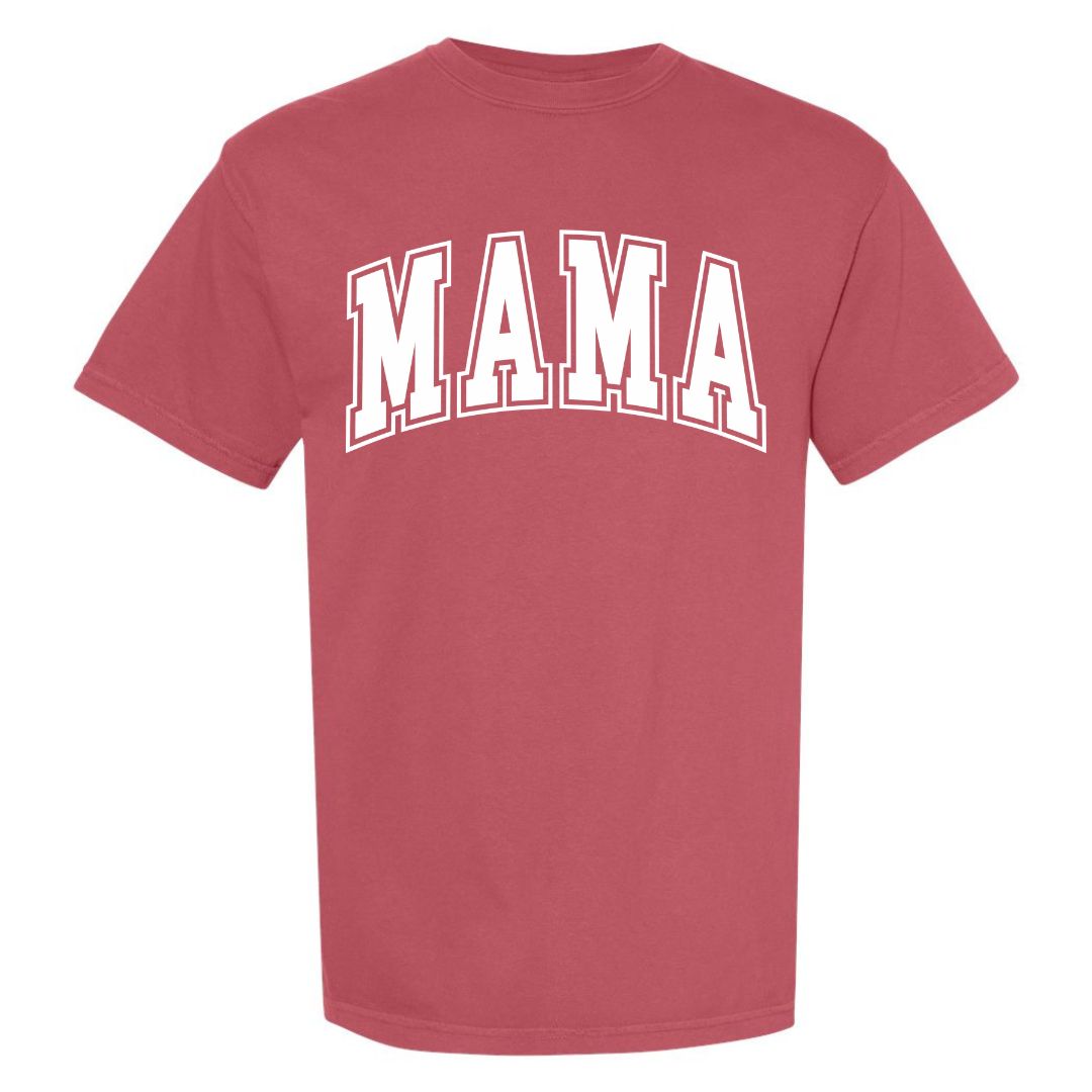 MAMA White Collegiate Lettered Short Sleeve T-shirt