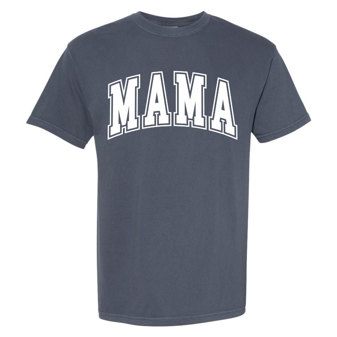MAMA White Collegiate Lettered Short Sleeve T-shirt