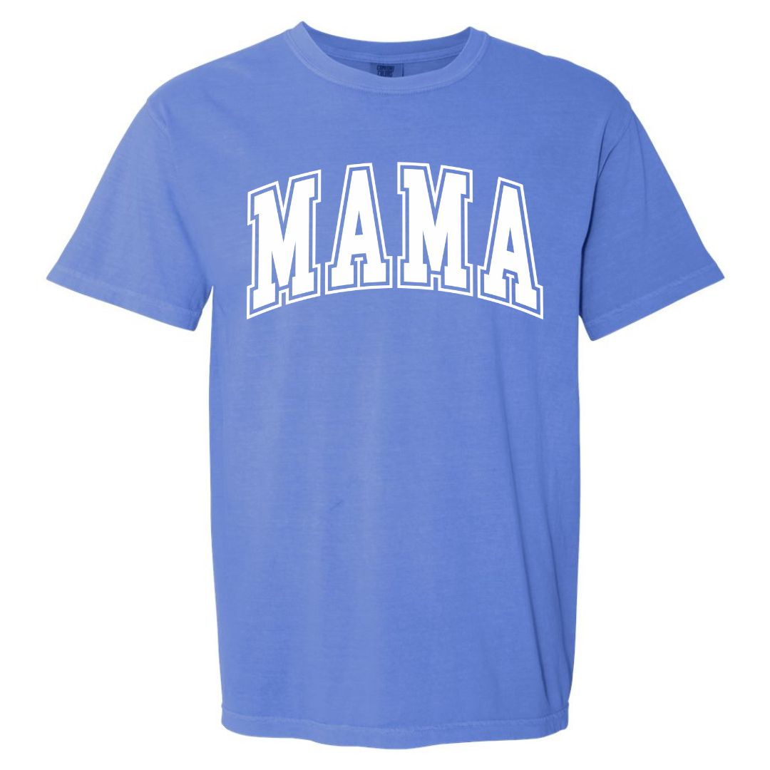 MAMA White Collegiate Lettered Short Sleeve T-shirt