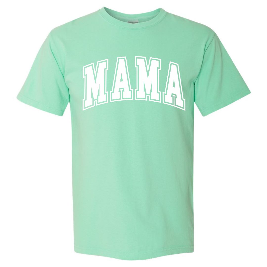 MAMA White Collegiate Lettered Short Sleeve T-shirt