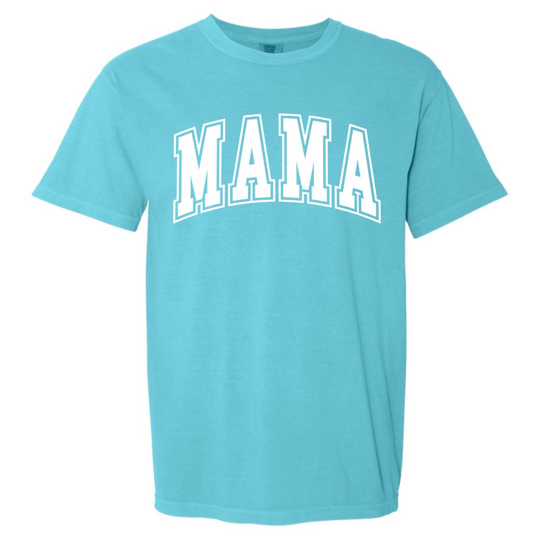 MAMA White Collegiate Lettered Short Sleeve T-shirt